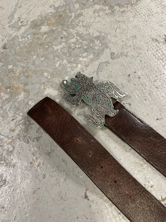 Diesel Evil Mosaic Buckle Black Leather Belt Wletlzq 3