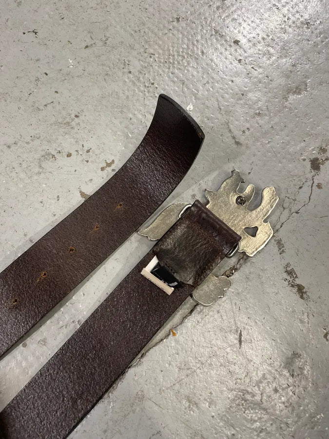 Diesel Evil Mosaic Buckle Black Leather Belt Wletlzq 4