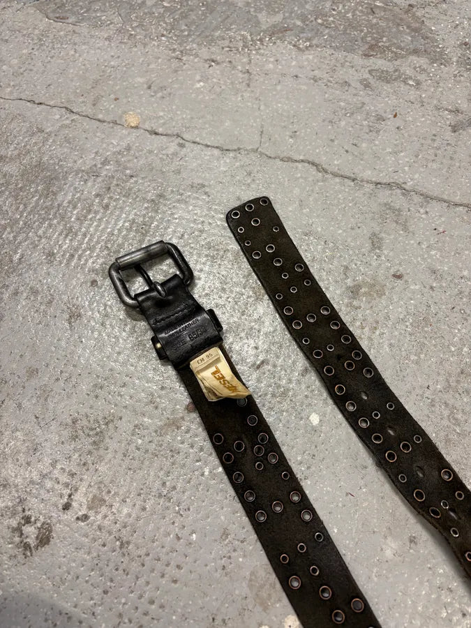 Diesel Eyelet Black Leather Belt tMKFCrr 4