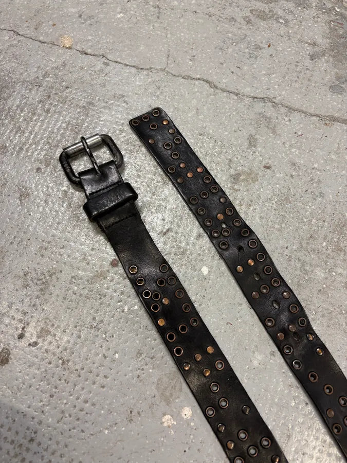 Diesel Eyelet Black Leather Belt tMKFCrr 3