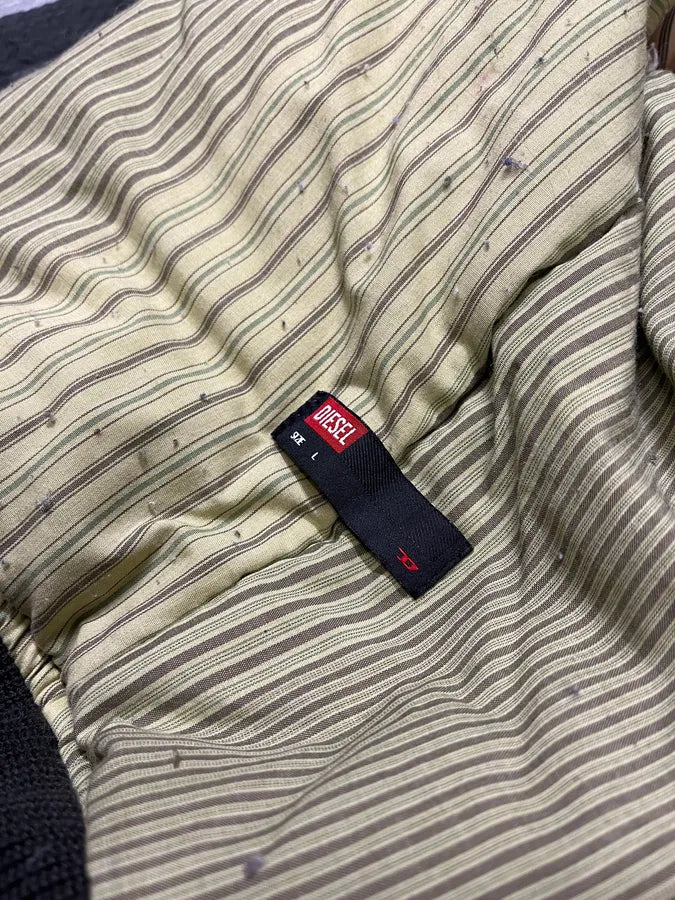 Diesel Faux Fur Zip Hooded Grey Bomber Jacket (M) BoIrDHx 11