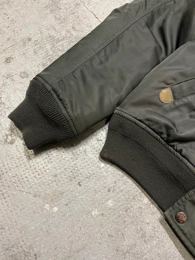 Diesel Faux Fur Zip Hooded Grey Bomber Jacket (M) BoIrDHx 7