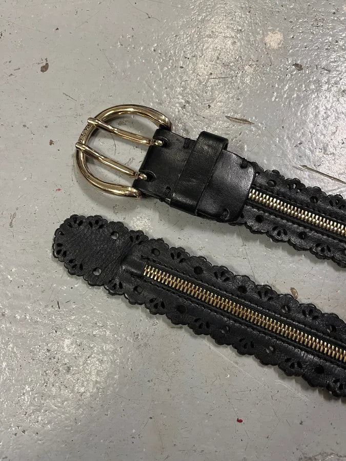 Diesel Full Zip Black Leather Belt BakCbRw 4