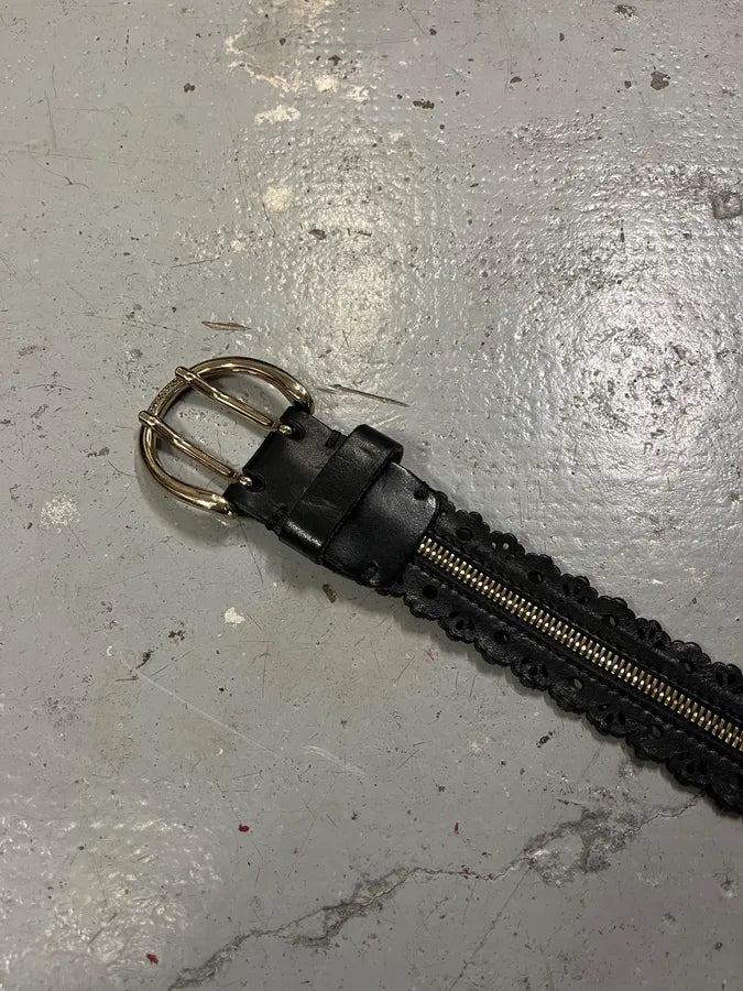 Diesel Full Zip Black Leather Belt BakCbRw 5