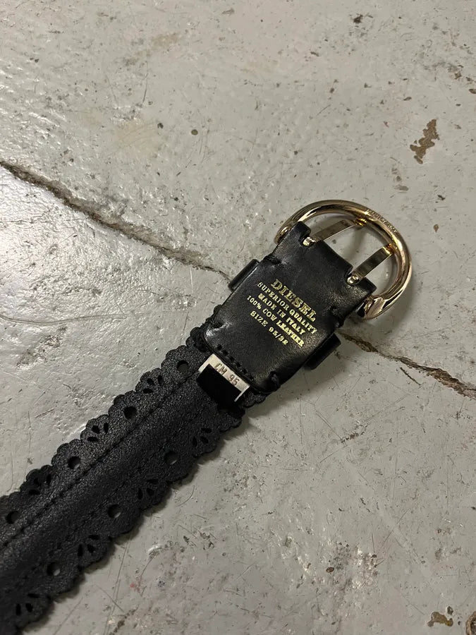 Diesel Full Zip Black Leather Belt BakCbRw 7