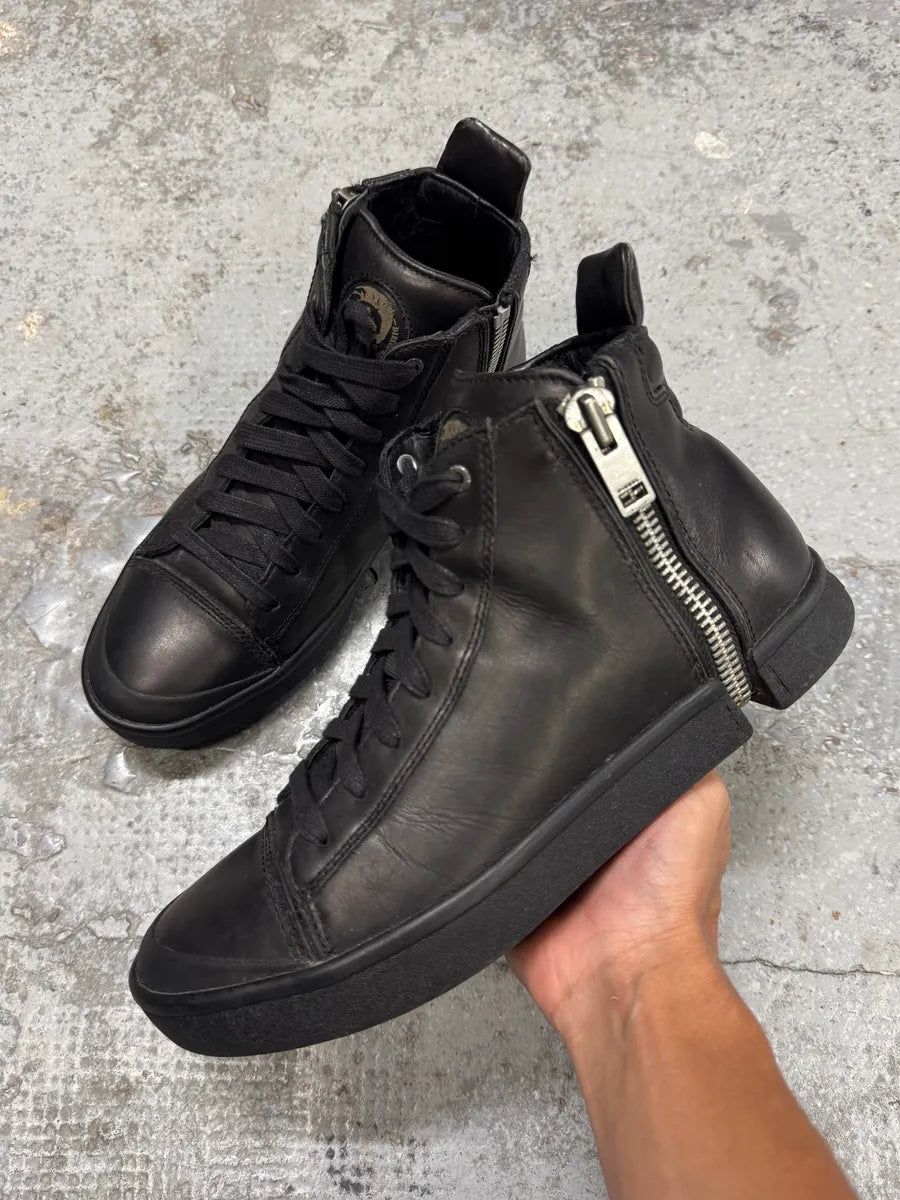 Diesel Full Zip Nentish Black High Leather Shoes fStkzcU 0