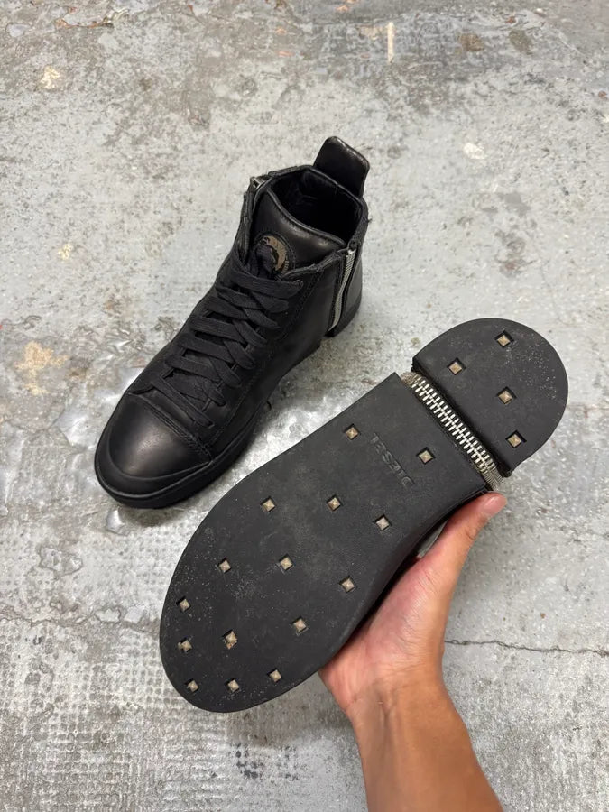 Diesel Full Zip Nentish Black High Leather Shoes – Dolce Vita Hub Diesel Full Zip Nentish Black High Leather Shoes – Dolce Vita Hub