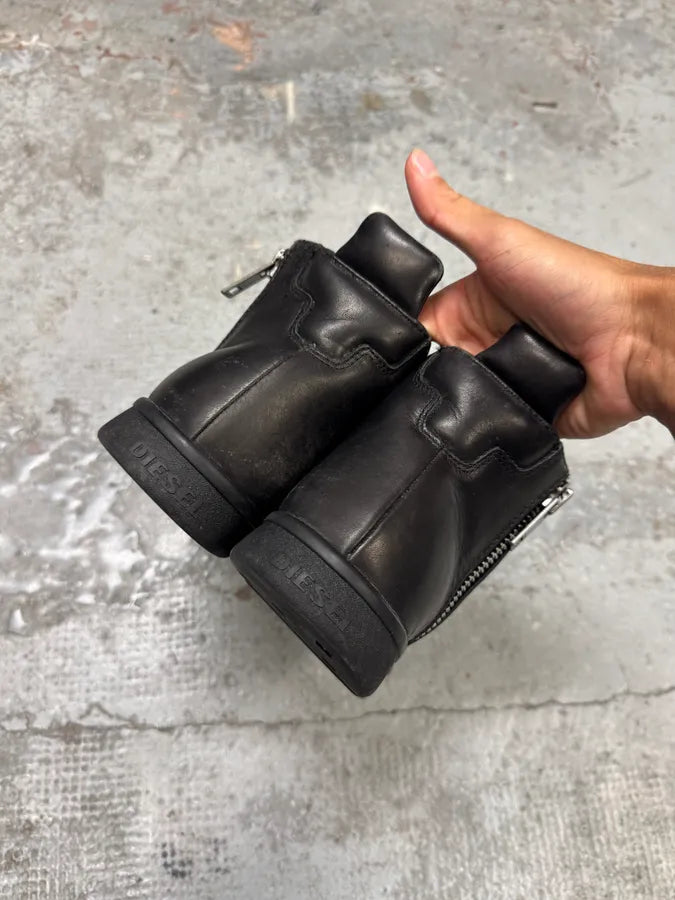 Diesel Full Zip Nentish Black High Leather Shoes fStkzcU 4