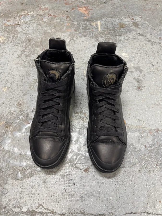 Diesel Full Zip Nentish Black High Leather Shoes fStkzcU 5