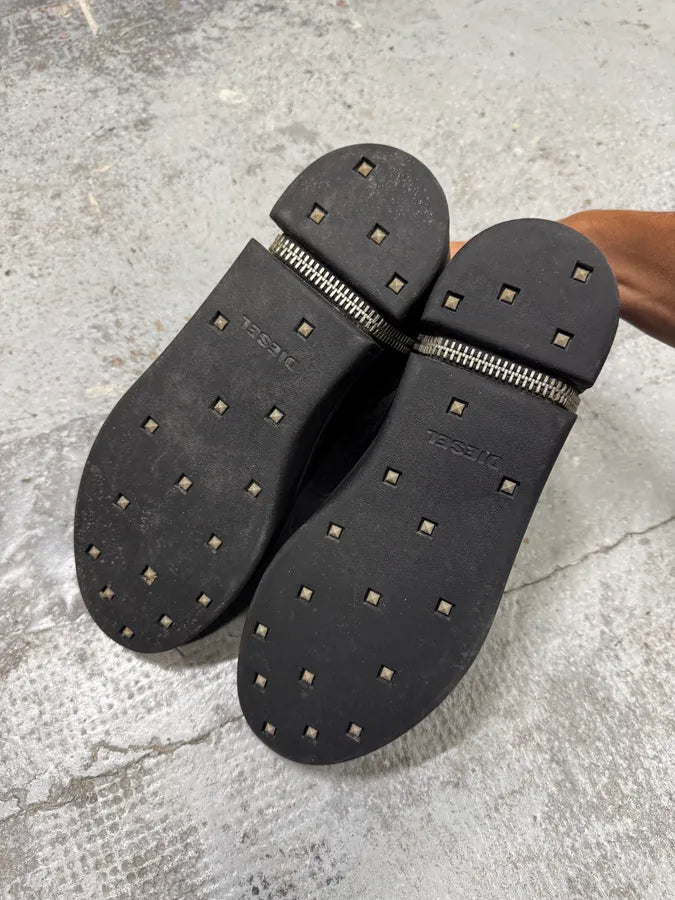 Diesel Full Zip Nentish Black High Leather Shoes fStkzcU 6