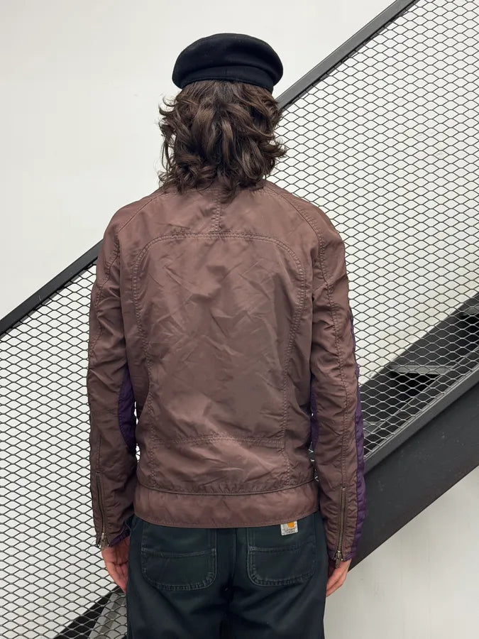 Diesel Brown & Purple Biker Nylon Jacket OUdTbbJ 3