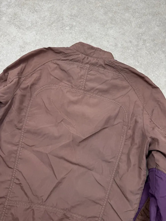 Diesel Brown & Purple Biker Nylon Jacket OUdTbbJ 5