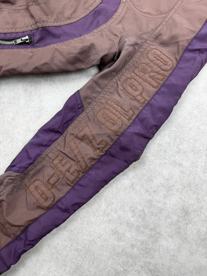 Diesel Brown & Purple Biker Nylon Jacket OUdTbbJ 7