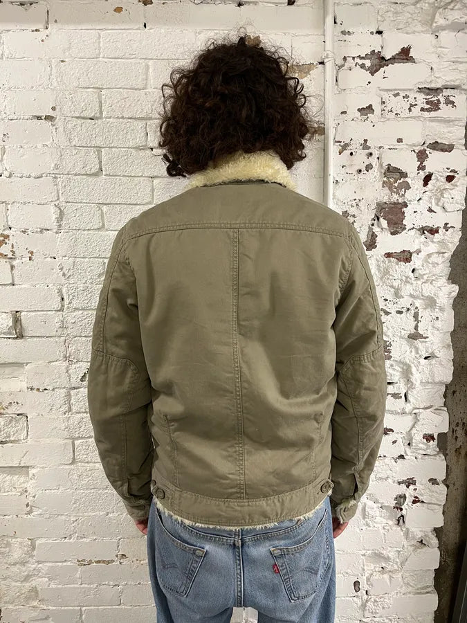 Diesel Green Faux Fur Military Jacket gWzhihC 2