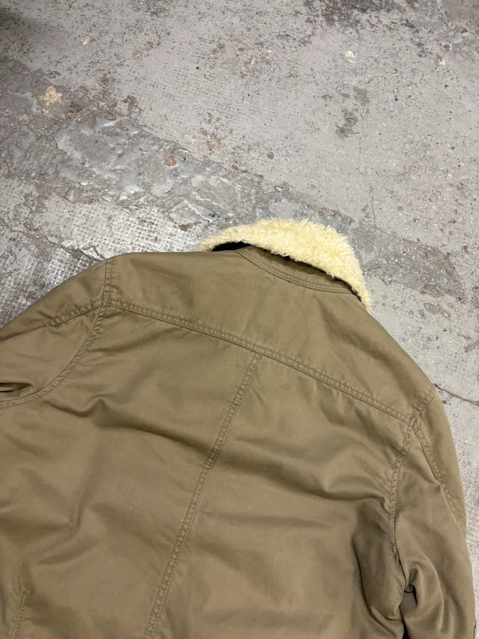 Diesel Green Faux Fur Military Jacket gWzhihC 5