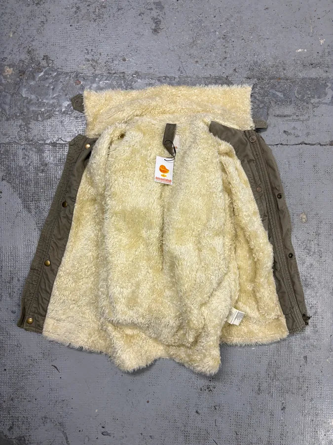 Diesel Green Faux Fur Military Jacket gWzhihC 6