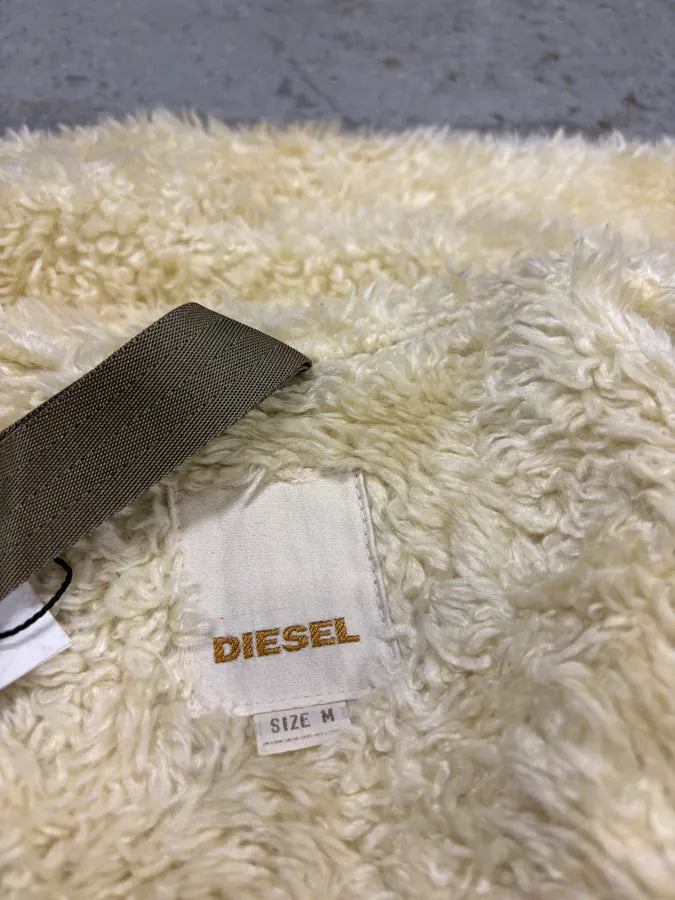 Diesel Green Faux Fur Military Jacket gWzhihC 8