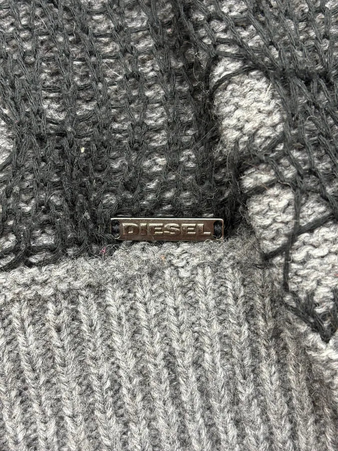 Diesel Grey & Black Cobweb Contemporary Sweater unQWJvF 7