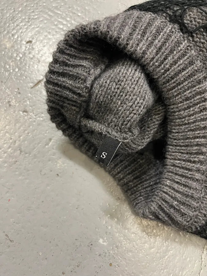 Diesel Grey & Black Distressed Spider Web Knit Sweater DheWibO 8