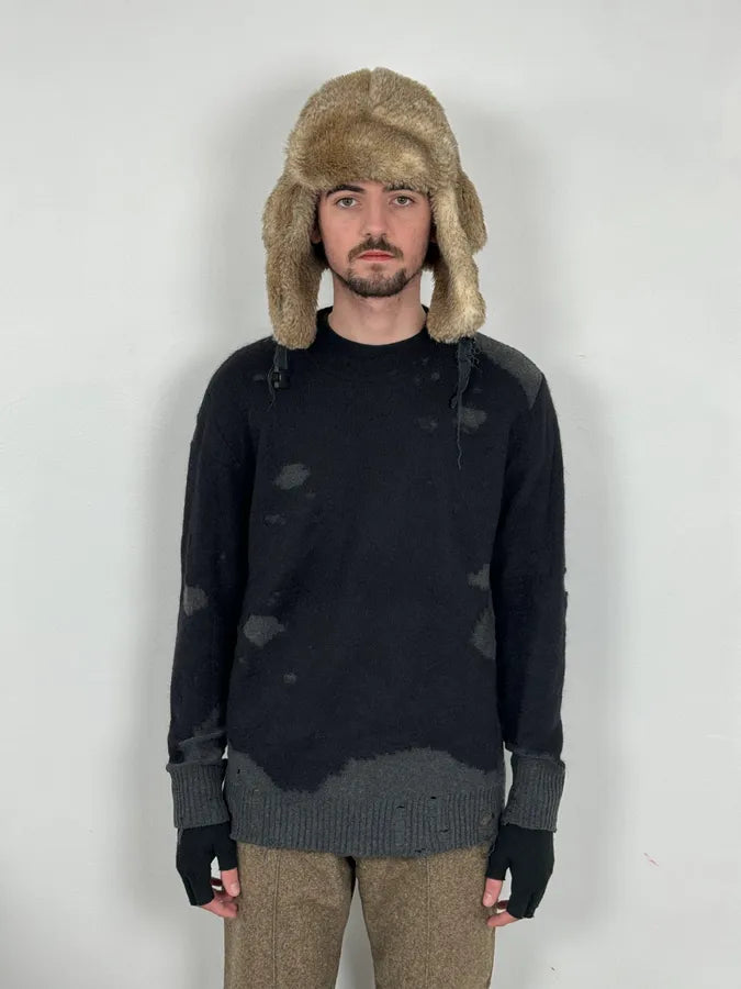 Diesel Grey & Black Distressed Sweater WMhJavX 1