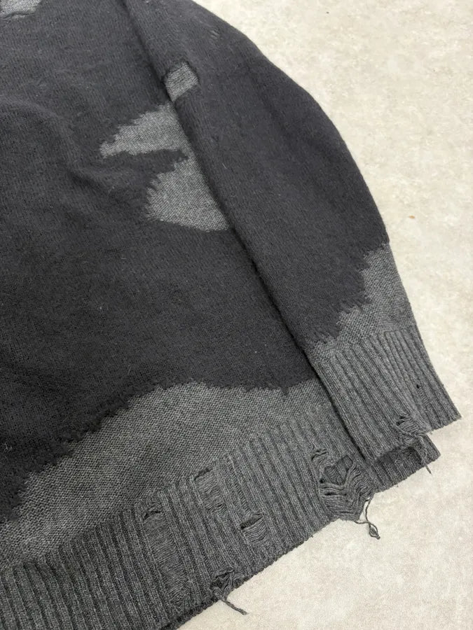 Diesel Grey & Black Distressed Sweater WMhJavX 6
