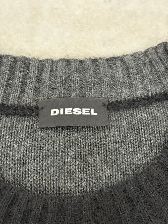 Diesel Grey & Black Distressed Sweater WMhJavX 7