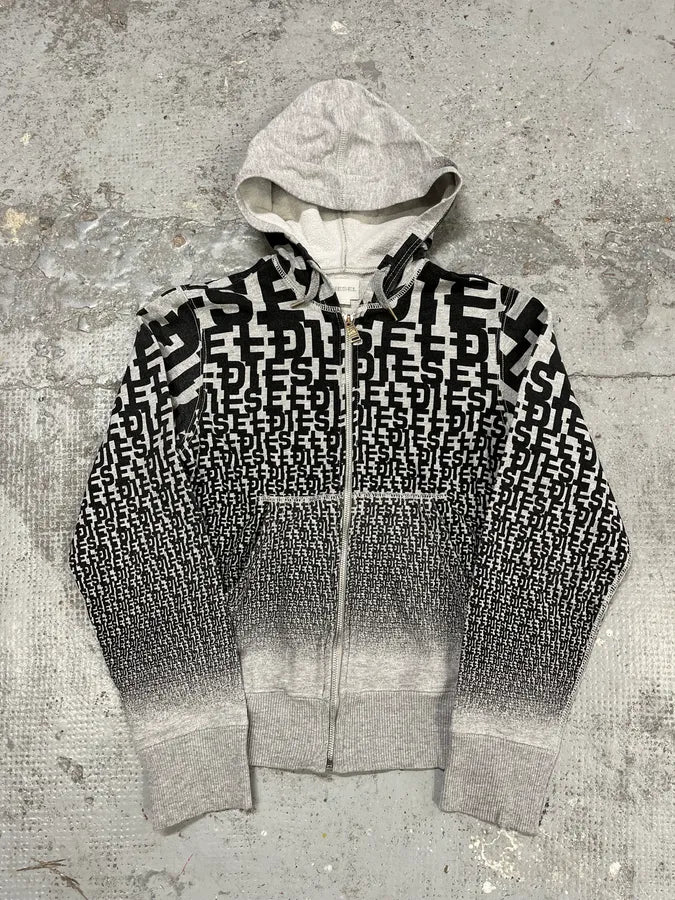 Diesel Grey & Black Extra Propaganda Zip-up Hoodie LSGQuRE 3