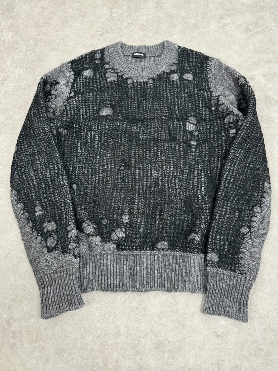 Diesel Grey & Black Net Contemporary Sweater NWBRcRy 0