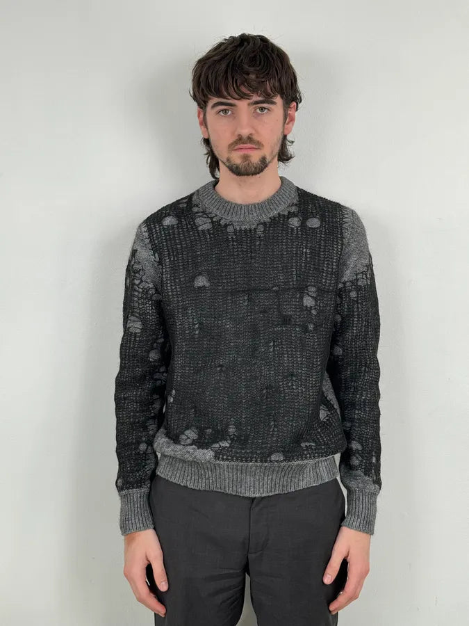 Diesel Grey & Black Net Contemporary Sweater NWBRcRy 1
