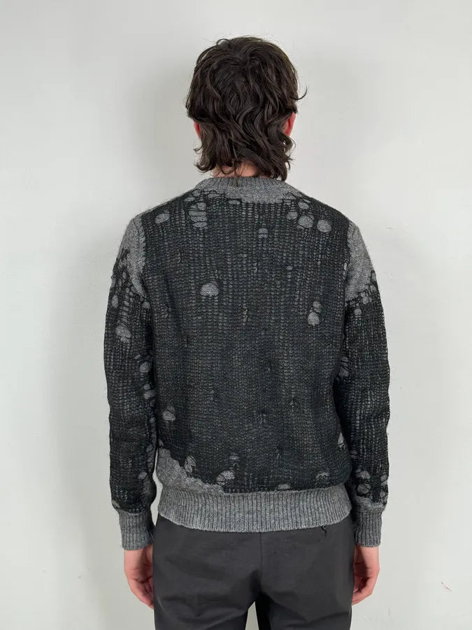 Diesel Grey & Black Net Contemporary Sweater NWBRcRy 2