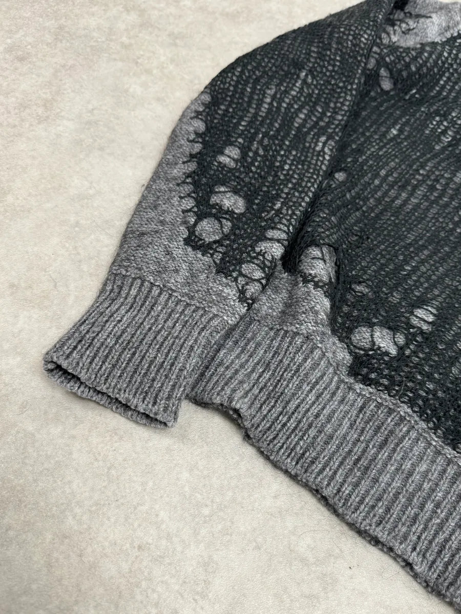 Diesel Grey & Black Net Contemporary Sweater NWBRcRy 7