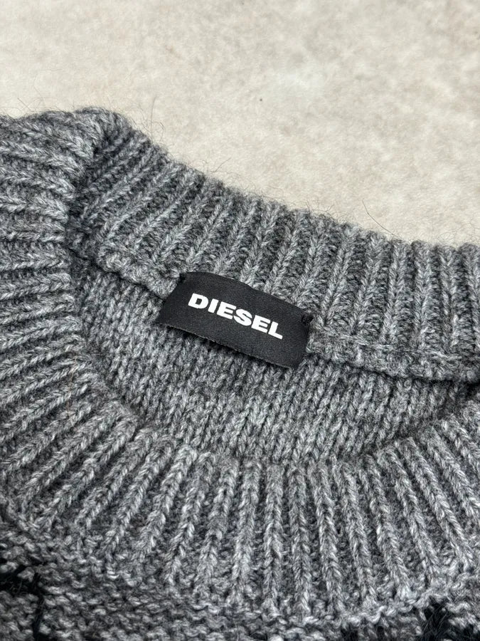 Diesel Grey & Black Net Contemporary Sweater NWBRcRy 8