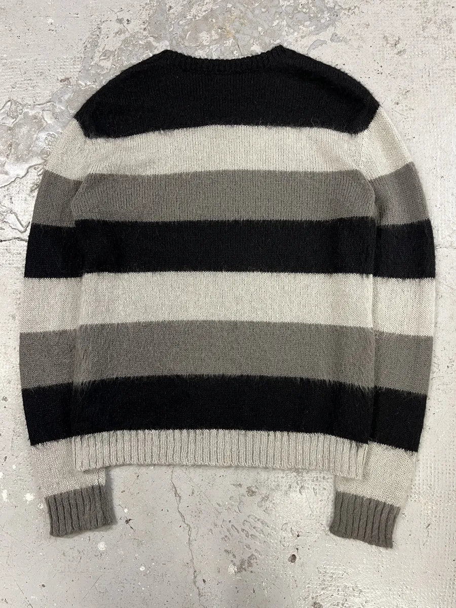 Diesel Grey & Black Stripped Knit Sweater (M) DfNdPXX 1