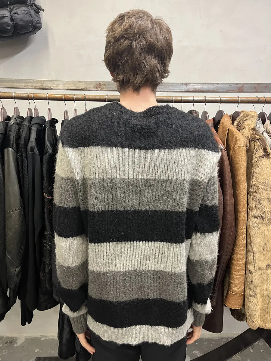 Diesel Grey & Black Stripped Knit Sweater (M) DfNdPXX 4