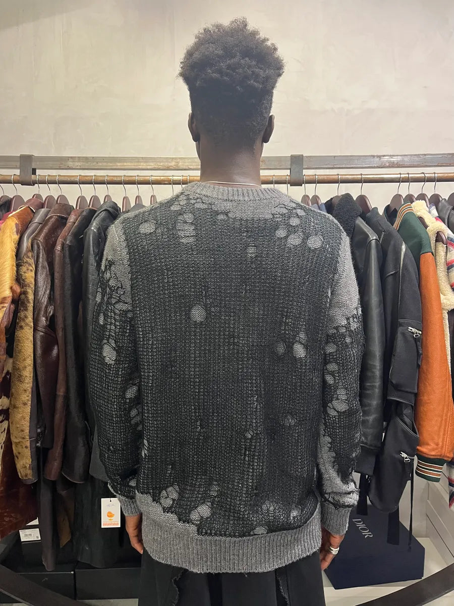 Diesel Grey & Distressed Black Layered Sweater DjPVlOD 3