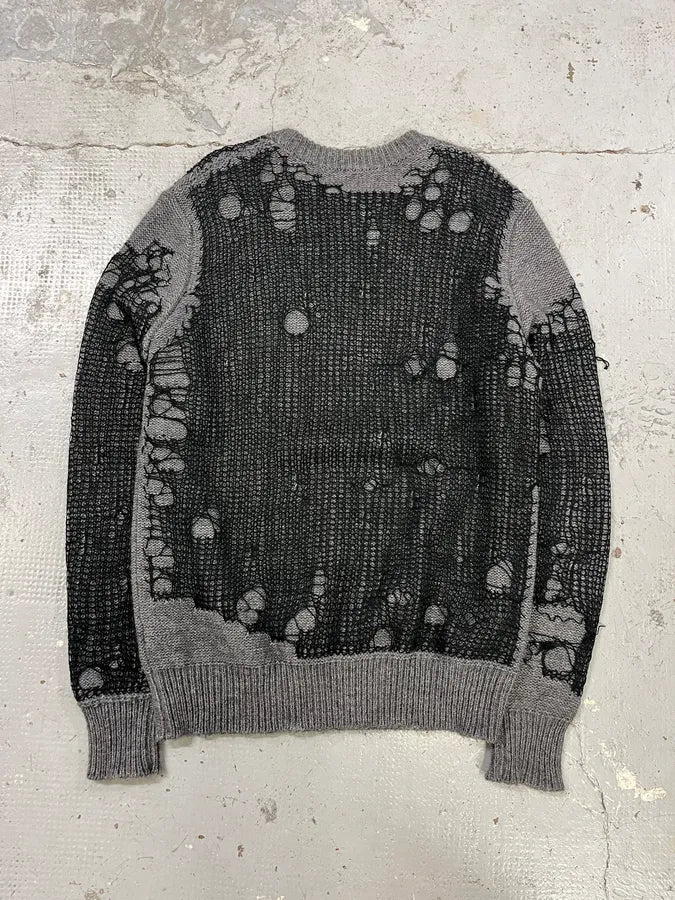 Diesel Grey & Distressed Black Layered Sweater DjPVlOD 6