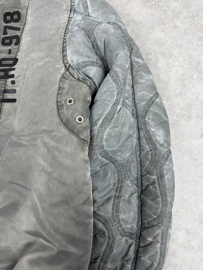 Diesel Grey Aero Cozy Hooded Bomber Jacket WSqxTSi 8