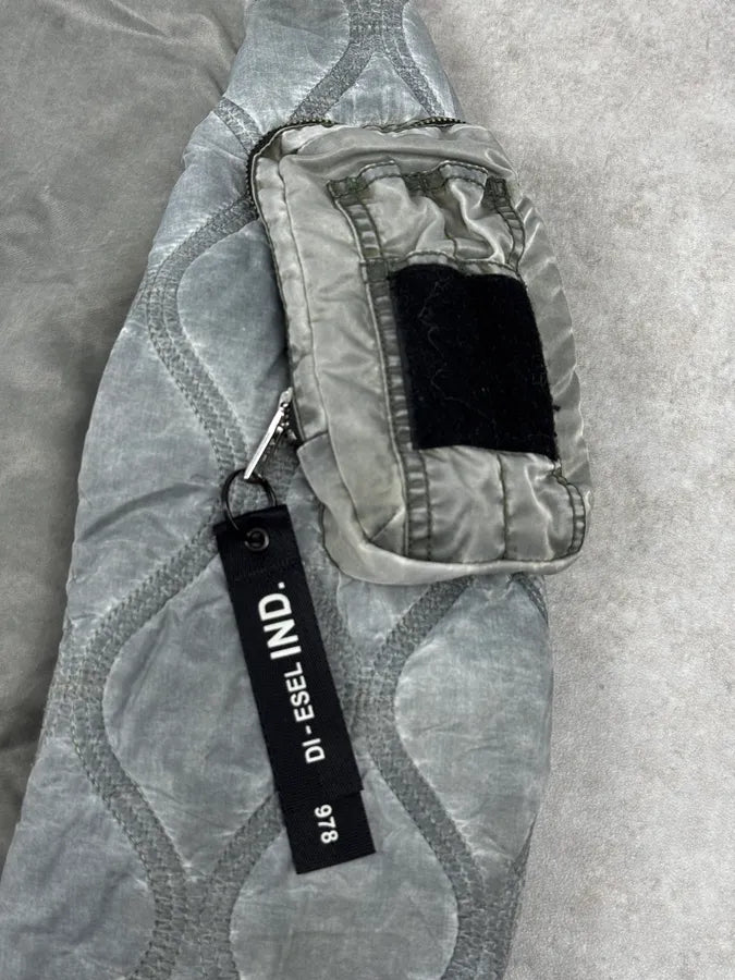 Diesel Grey Aero Cozy Hooded Bomber Jacket WSqxTSi 7