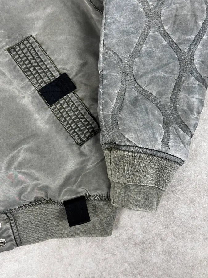 Diesel Grey Aero Cozy Hooded Bomber Jacket WSqxTSi 6