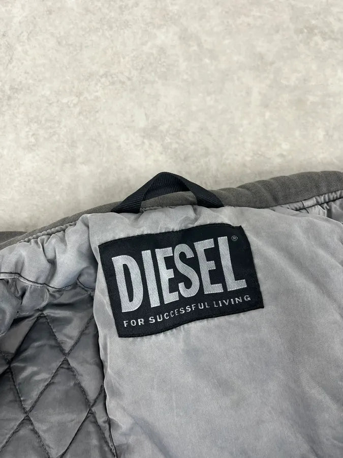 Diesel Grey Aero Hooded Bomber Jacket hpnWEdL 9
