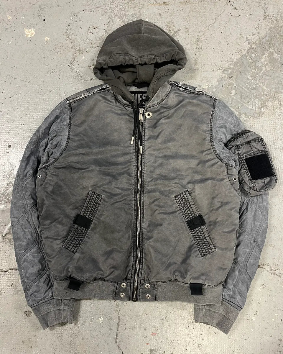 Diesel Grey Aero Modern Bomber Jacket (L) VoXlegb 0