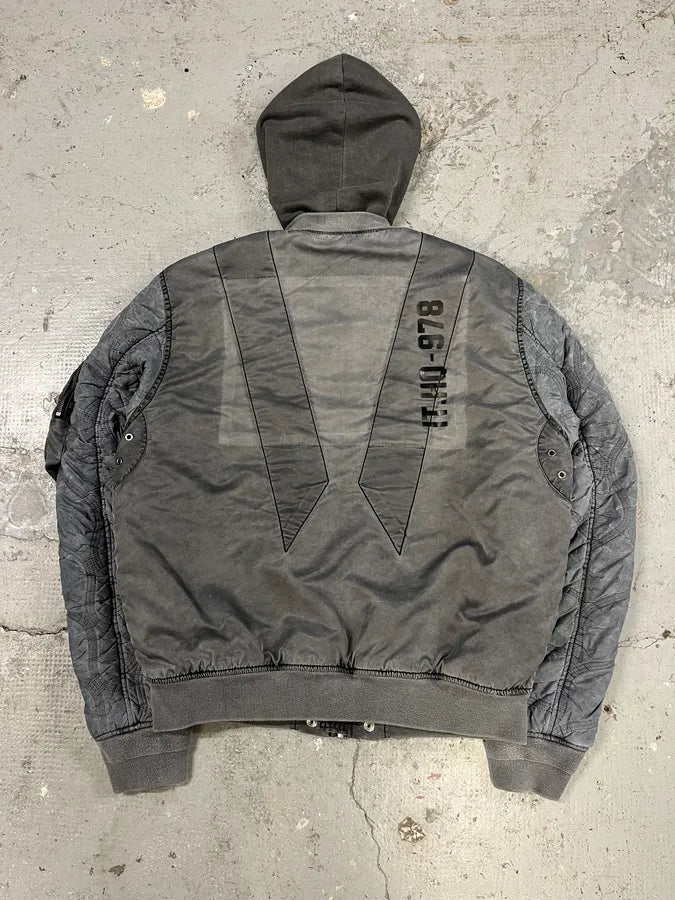 Diesel Grey Aero Modern Bomber Jacket (L) VoXlegb 1