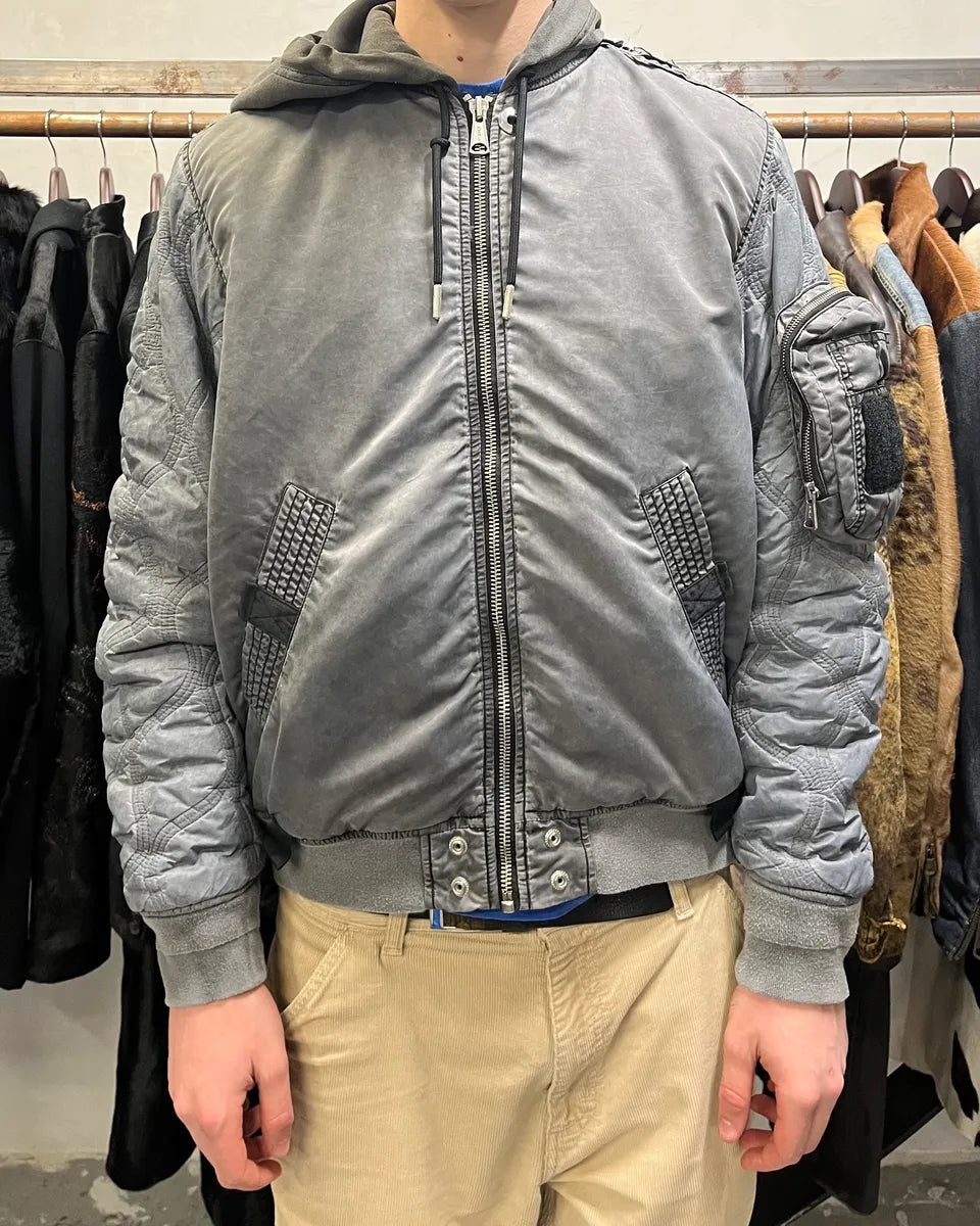 Diesel Grey Aero Modern Bomber Jacket (L) VoXlegb 2