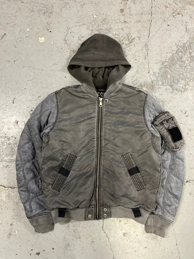 Diesel Grey Aero Modern Bomber Jacket MRYQBwr 0
