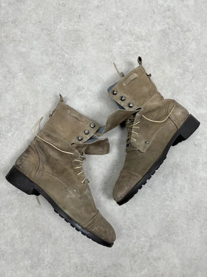 Diesel Grey Camel Suede Leather Boots IdxCQaH 1