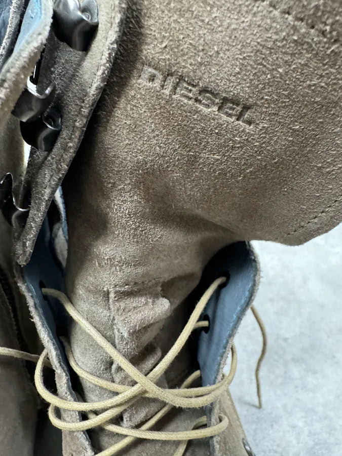 Diesel Grey Camel Suede Leather Boots IdxCQaH 10