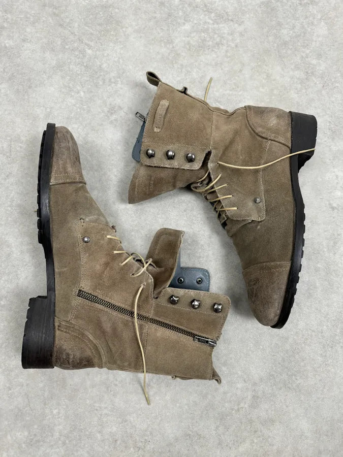 Diesel Grey Camel Suede Leather Boots IdxCQaH 2