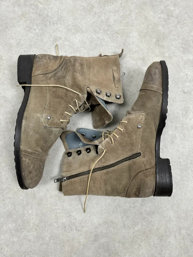 Diesel Grey Camel Suede Leather Boots IdxCQaH 3