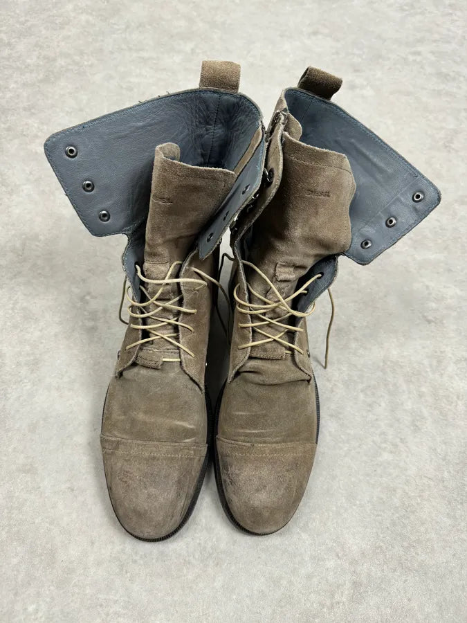 Diesel Grey Camel Suede Leather Boots IdxCQaH 4