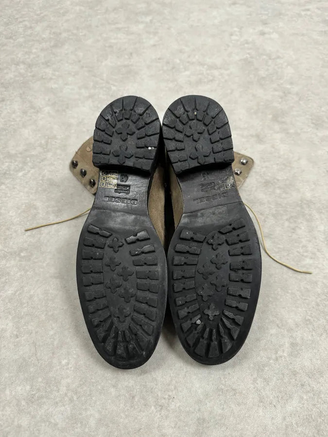 Diesel Grey Camel Suede Leather Boots IdxCQaH 6